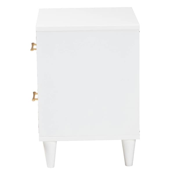 Baxton Studio Louetta Carved Contrasting Nightstand