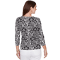 Petite Hearts of Palm Printed Essentials Floral V Neck Blouse - image 2