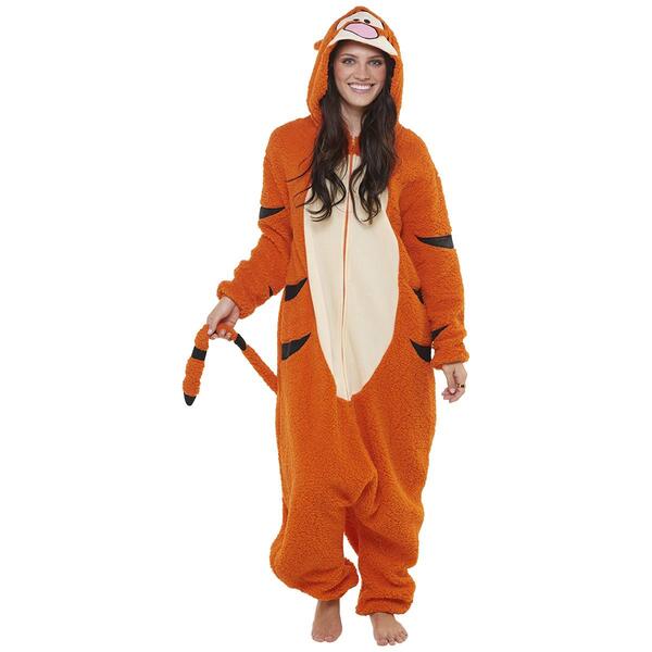 Womens MJC Tigger Plush Hooded Pajama Onesie Sleeper - image 