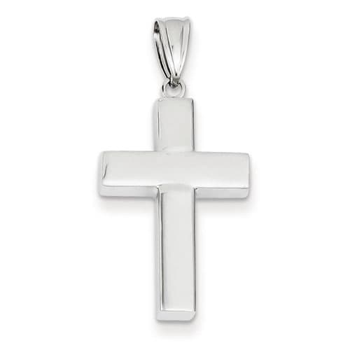 Gold Classics&#40;tm&#41; White Gold Polished Hollow Cross - image 