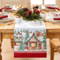 Threadmade Storybook Christmas Village Holiday Table Runner - image 2