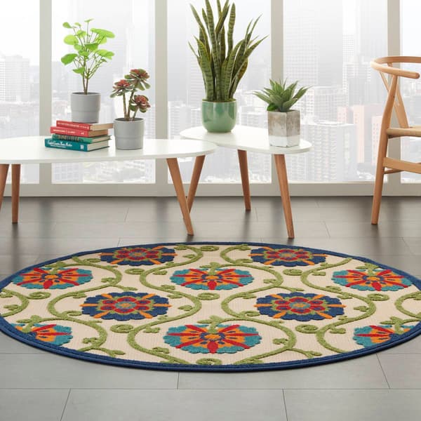 Nourison Aloha Vines Contemporary Round Rug