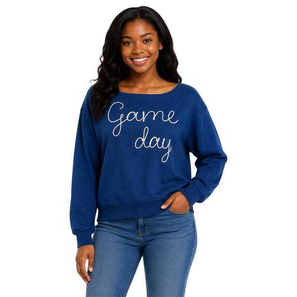 Juniors Gold Rush Game Day Off The Shoulder Fleece Sweatshirt