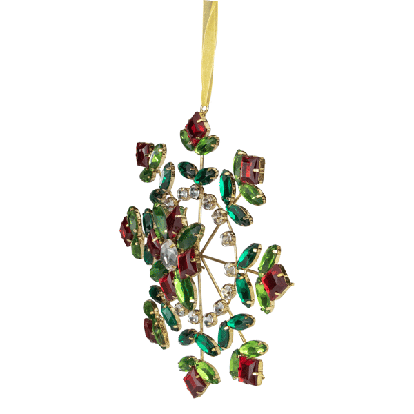 Northlight 6.5in. Gem Stone Flowers Snowflake Christmas Ornament
