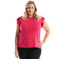 Plus Size Rafaella® Ruffle Cap Sleeve Solid Blouse - image 4