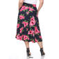Plus Size White Mark Tasmin Dark Flower Midi Skirt - image 2