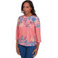 Womens Alfred Dunner Free Spirit Crew Neck Floral Blouse - image 4