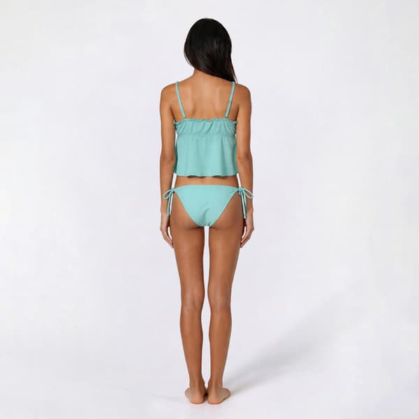 Juniors Mykonos Blue 2pc Tie Front Tankini with Charm