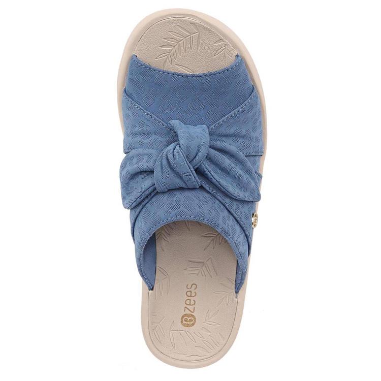 Womens BZees Smile Wedge Slide Sandals