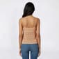 Juniors Pink Rose V Neck Pointelle Lacing Cami With Beads - image 3