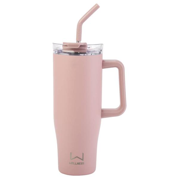 40oz. Double Wall Stainless Steel Tumbler w/ Handle - Light Pink - image 