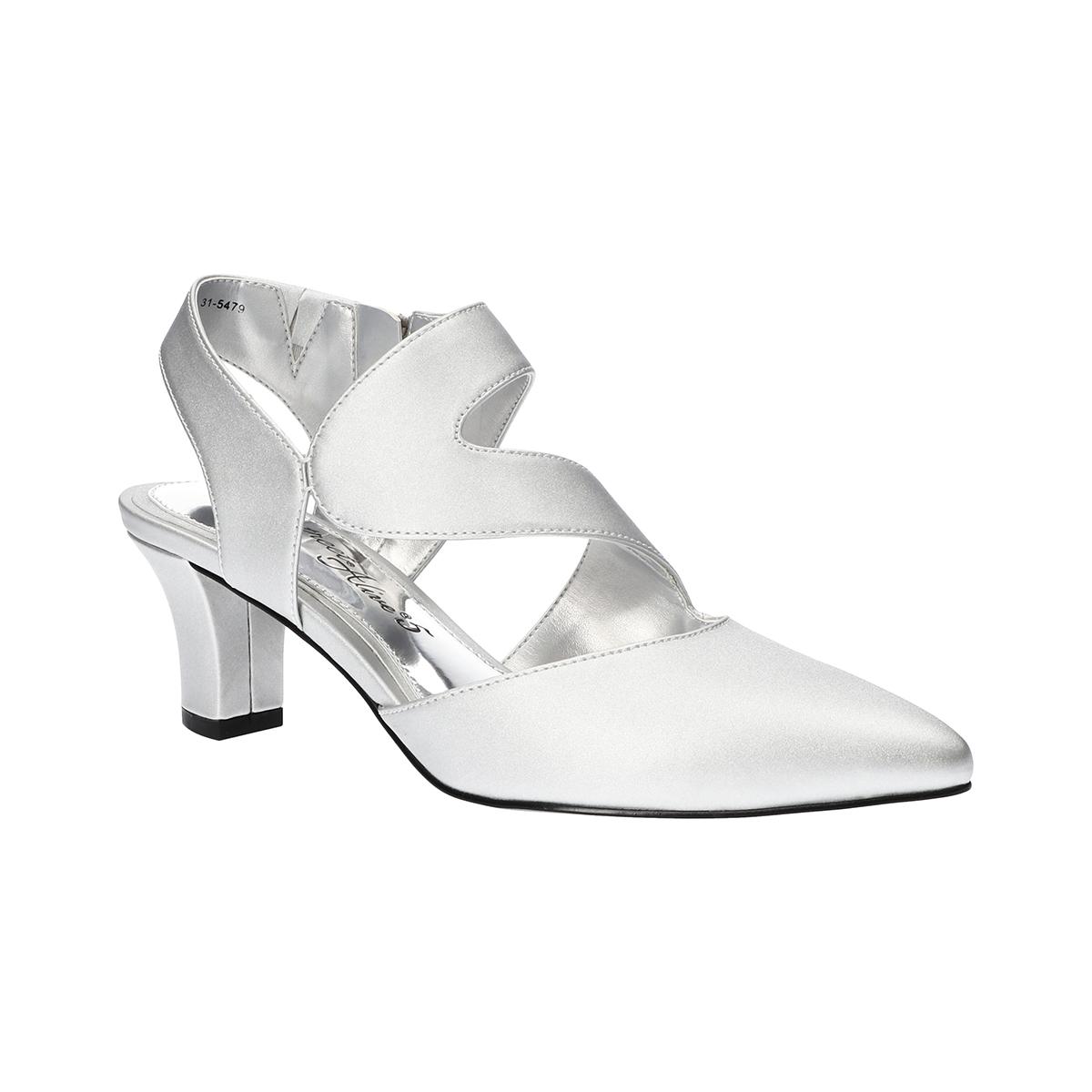 Womens Easy Street Venue Asymmetrical Satin Pumps
