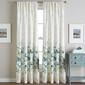 Watercolor Floral Border Print Rod Pocket Panel Curtain - image 1