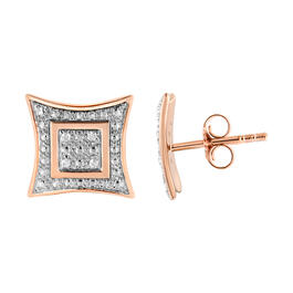 Diamond Classics&#8482; 14kt. Rose Gold Four Pointed Earrings