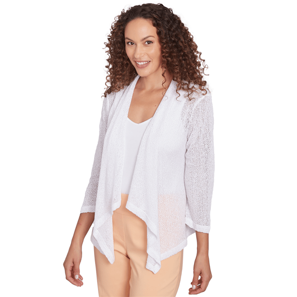Womens Hearts of Palm Essentials Open Front Drape Cardigan
