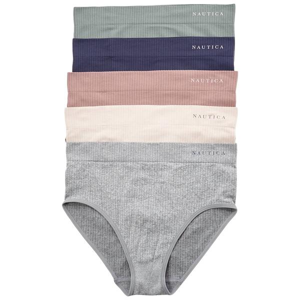 Womens Nautica 5pk. Seamless Logo Brief Panties - NT2321-5PKB - image 