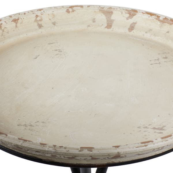 9th & Pike&#174; White Iron And Pine Country Accent Table