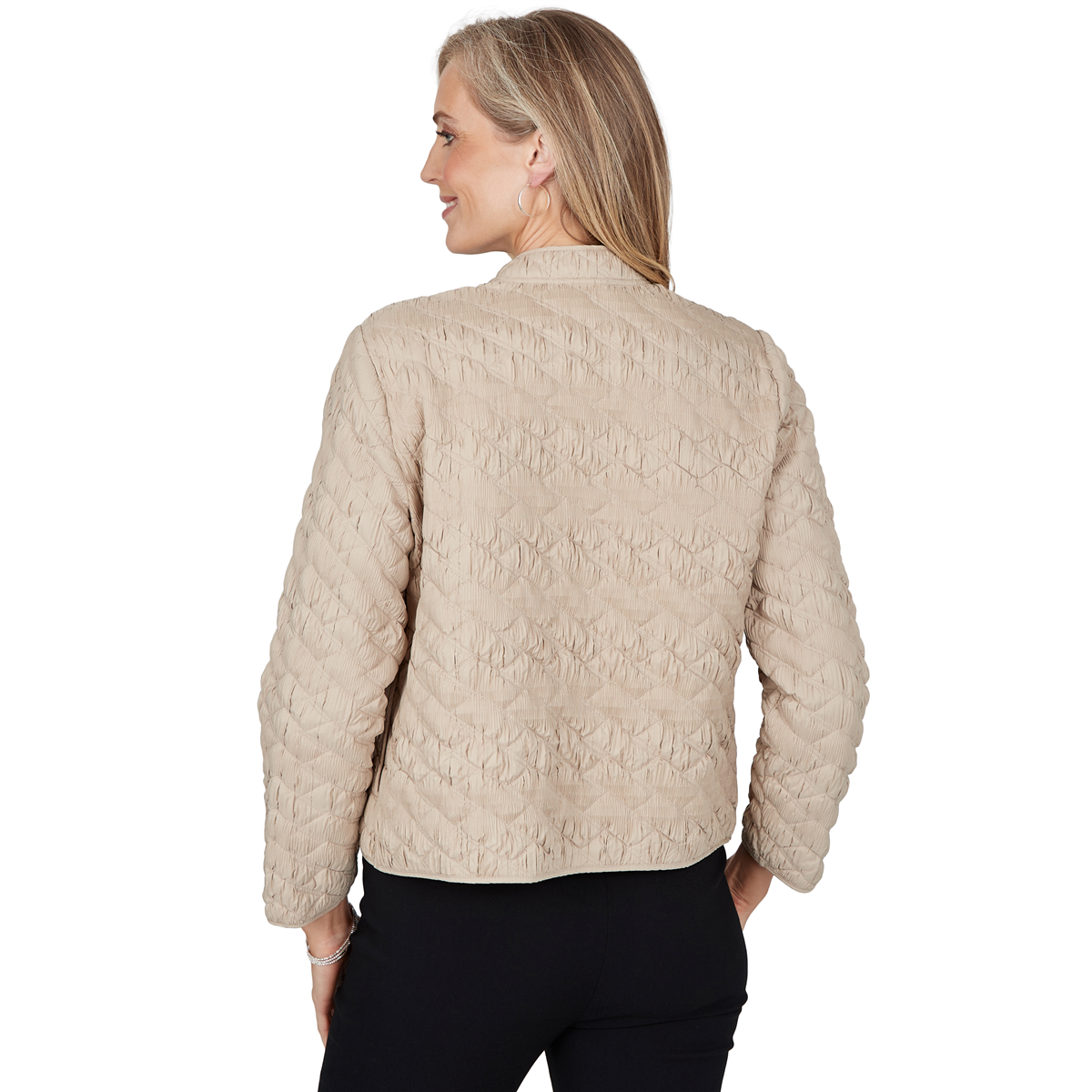 Petite Alfred Dunner Cityscape Texture Open Front Blazer