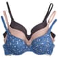Womens Lucky Brand 3pk. Brushed T-Shirt Bras W/Logo Trim LVD88752 - image 1