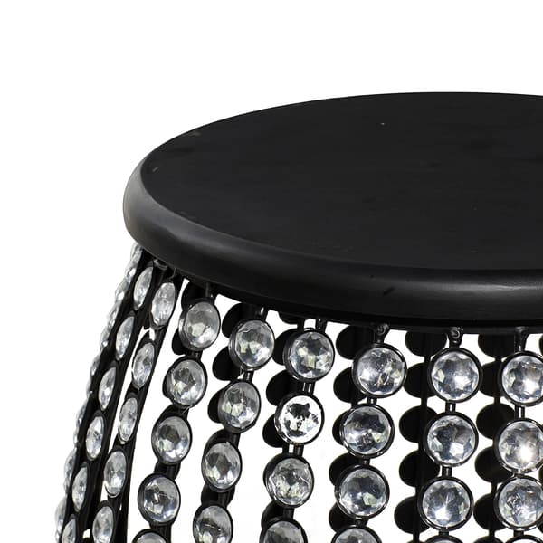 9th & Pike&#174; Black Modern Glam Accent Table
