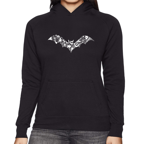 Womens LA Pop Art Bat Word Art Hoodie
