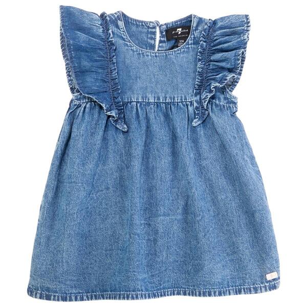Baby Girl &#40;12-24M&#41; 7 For All Mankind&#40;R&#41; Indigo Chambray Dress Set - image 