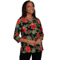 Womens Alfred Dunner Classics 3/4 Sleeve Poinsettia Blouse - image 1