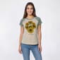 Womens Tru Self Raglan Roll Sleeve Color Block Sunflower Tee - image 1