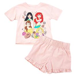 Toddler Girl Disney&#40;R&#41; Short Sleeve Princess Top & Shorts Set