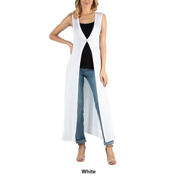 Womens 24/7 Comfort Apparel Maternity Duster Vest Cardigan