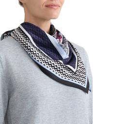 Petite Jones New York Short Sleeve Rib Knit Sweater with Scarf