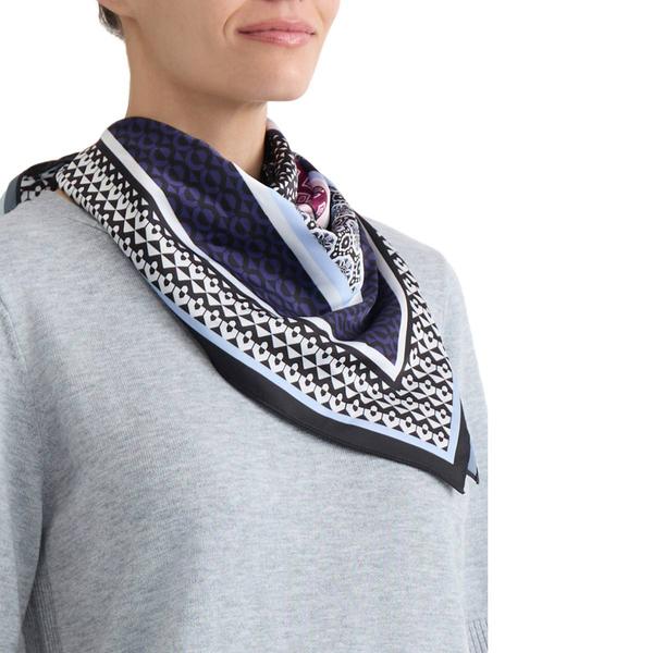 Petite Jones New York Short Sleeve Rib Knit Sweater with Scarf