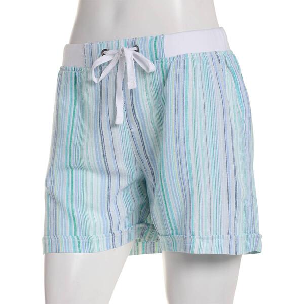 Petite da-sh Stripe Linen Shorts with Roll Cuff - image 