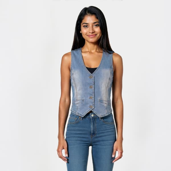 Juniors Love Tree Denim Vest - image 