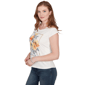 Womens Emaline Key Items Cap Sleeve Wildflower Placement Tee - image 3