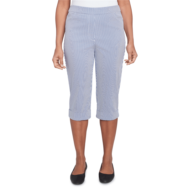 Womens Alfred Dunner Land Of The Free Striped Cuffed Clamdiggers