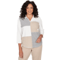 Womens Alfred Dunner Comfort & Joy Colorblock Quarter Zip Patchw - image 1