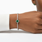 Saffron Green CZ Stone Square Charm Bracelet - image 4