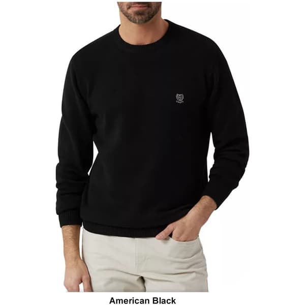 Mens Chaps Solid Cotton Crew Neck Sweater