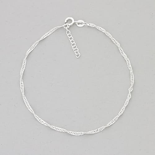 Barefootsies Sterling Silver Singapore Ankle Bracelet