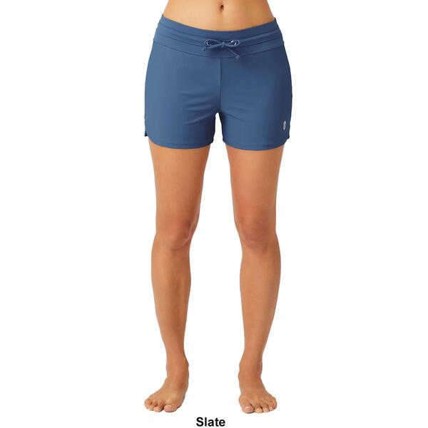 Womens Free Country Built In Brief Drawstring Short Swim Bottoms