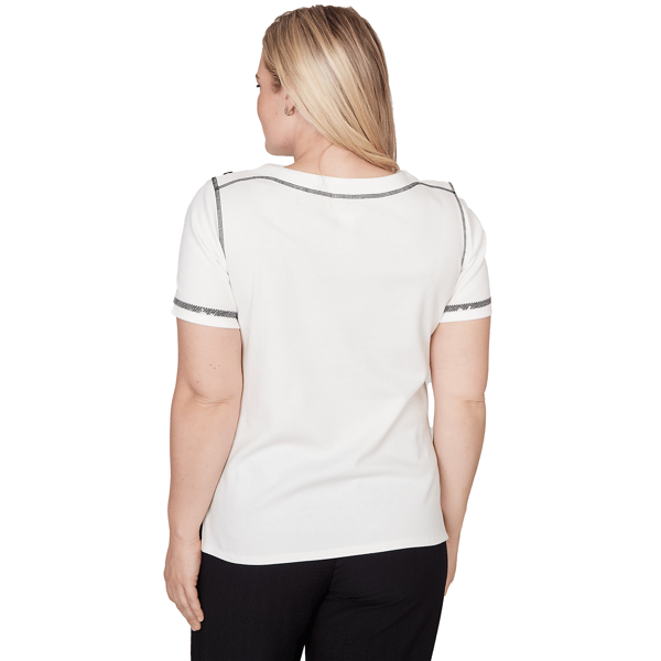 Petite Alfred Dunner Crowd Pleaser Sequin Stripe Blouse