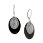 Symbols of Faith Silver Tone Oval Stone Miraculous Medal Earrings - image 1
