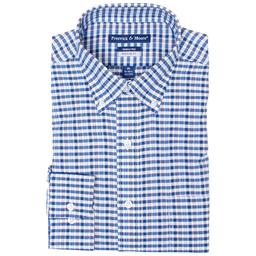 Mens Preswick & Moore(R) Check Oxford Dress Shirt - Blue/Grey