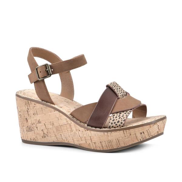 Womens White Mountain Simple Fabric Wedge Sandals - image 