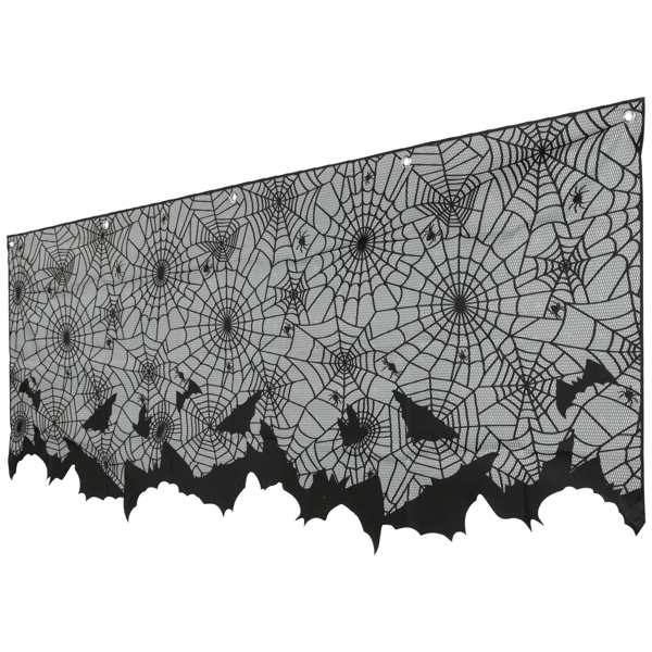 Northlight 5.25ft. Spider Webs & Bats Halloween Valance Decor
