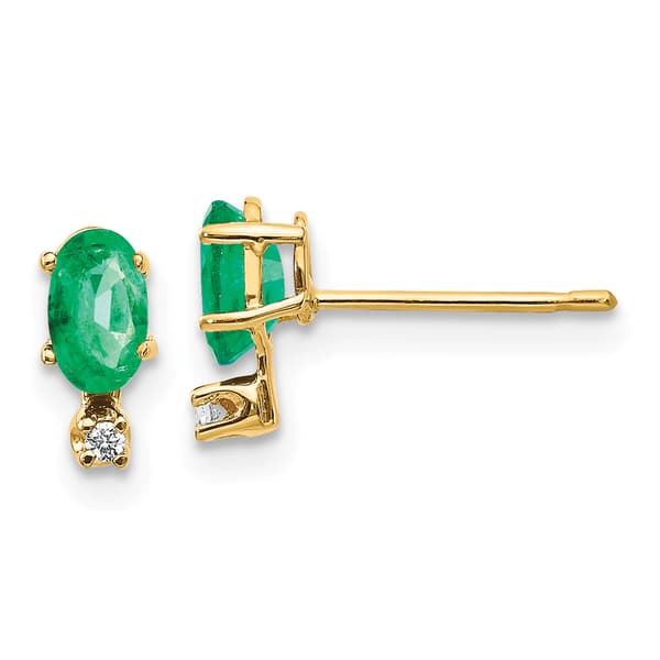 Gemstone Classics&#40;tm&#41; 14kt. Yellow Gold May Stud Earrings - image 