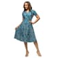 Womens 24/7 Comfort Apparel Teal Tie Waist Midi Dress - image 1