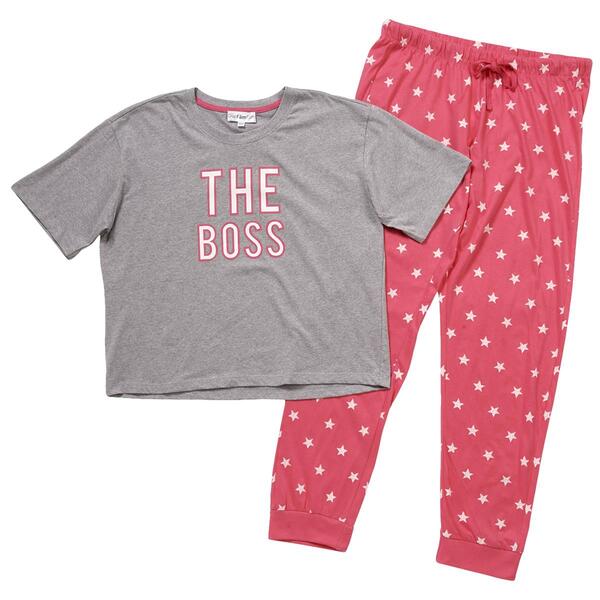 Womens Chamour Short Sleeve The Boss Jogger Pajama Set - image 