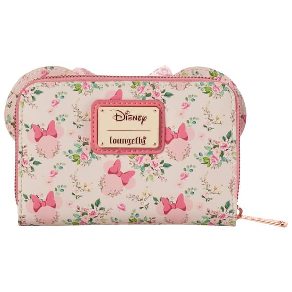 Womens Loungefly Minnie Mouse Floral Zip Around Wallet